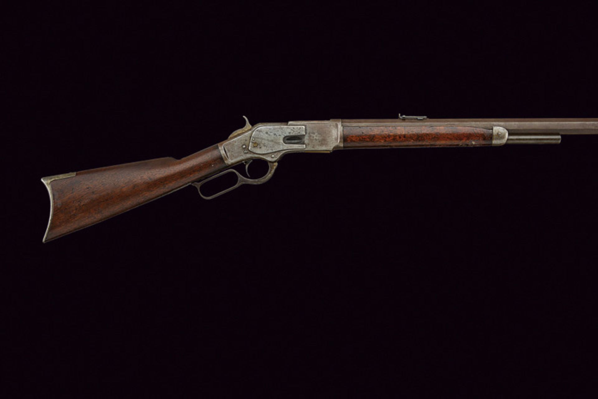 Winchester Model 1873 Rifle with heavy barrel dating: 1875-1890 provenance: USA Heavy, octagonal, - Image 7 of 7