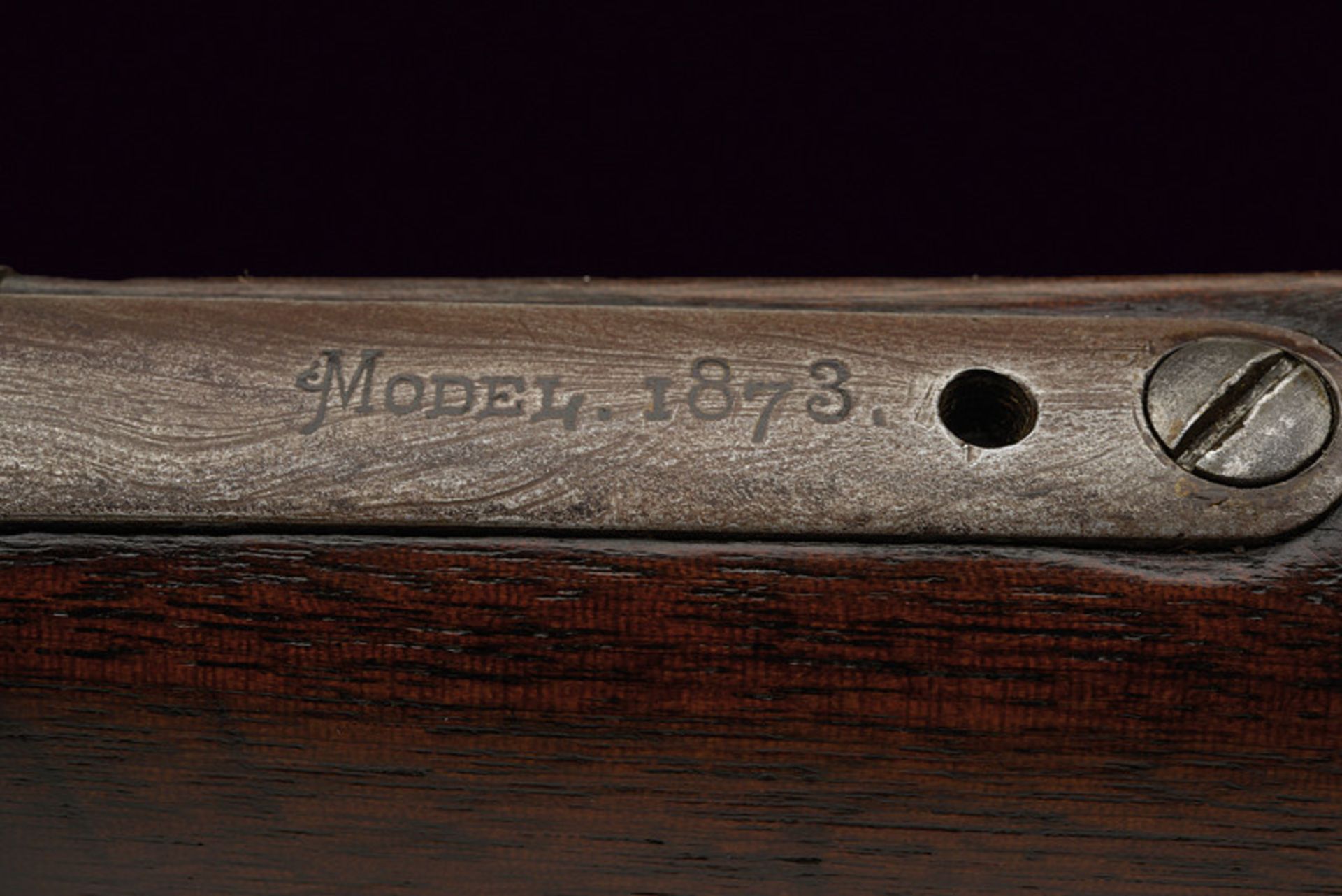 Winchester Model 1873 Rifle with heavy barrel dating: 1875-1890 provenance: USA Heavy, octagonal, - Image 6 of 7