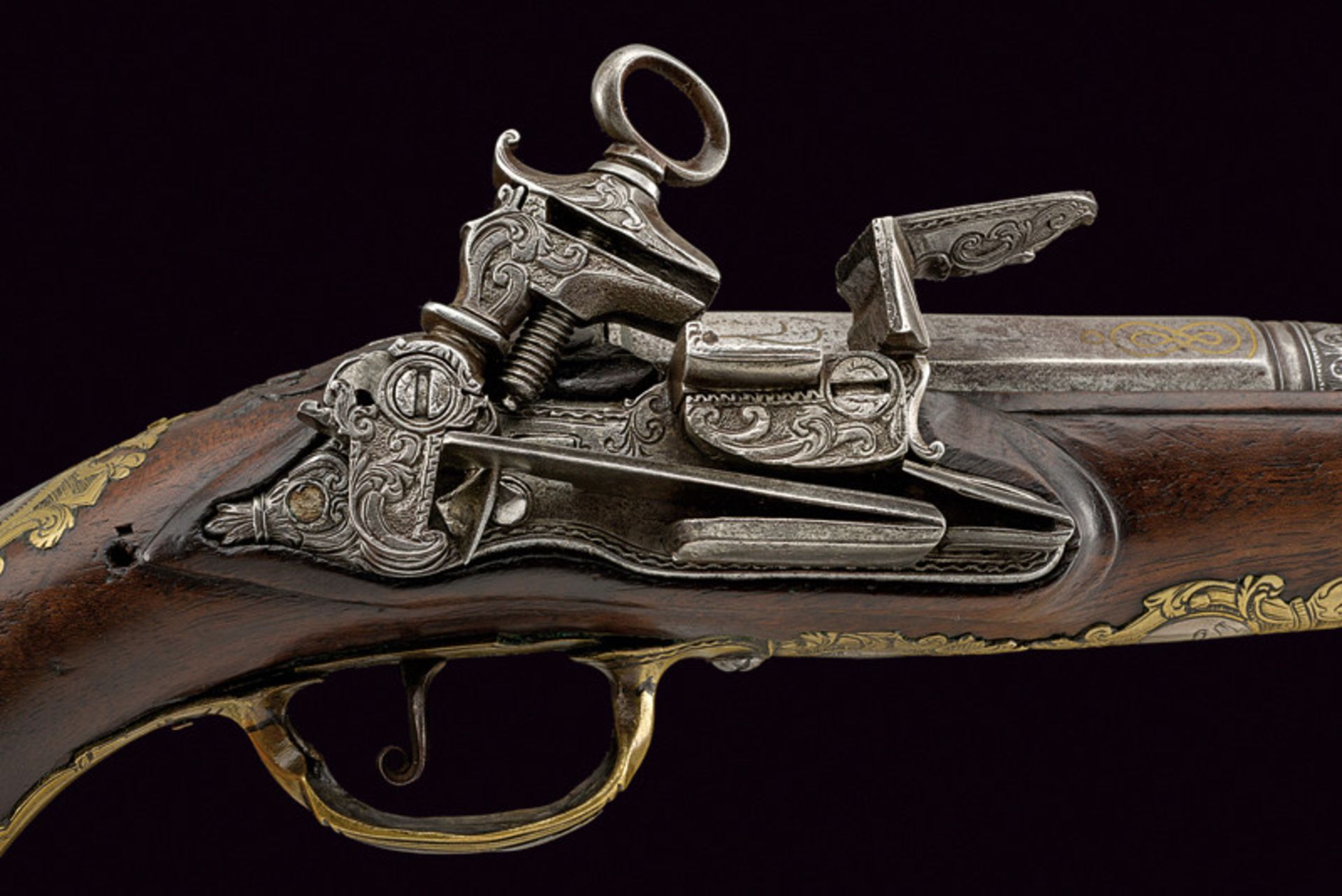 A beautiful miquelet flintlock pistol dating: 18th Century provenance: Southern Italy Smooth, two- - Bild 2 aus 10
