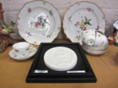 Pair 18th century Meissen plates painted