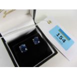 Pair of oval sapphire stud ear-rings sta