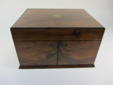 Victorian figured walnut sewing work box