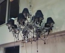 Twelve branch chandelier with black drop