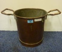 Victorian heavy copper pail impressed D