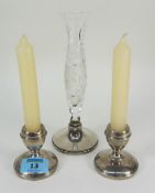 Pair hallmarked silver candle sticks and