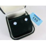 Pair of opal stud ear-rings stamped 925