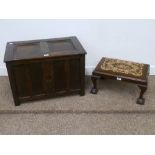 Small oak blanket box with hinged top (W