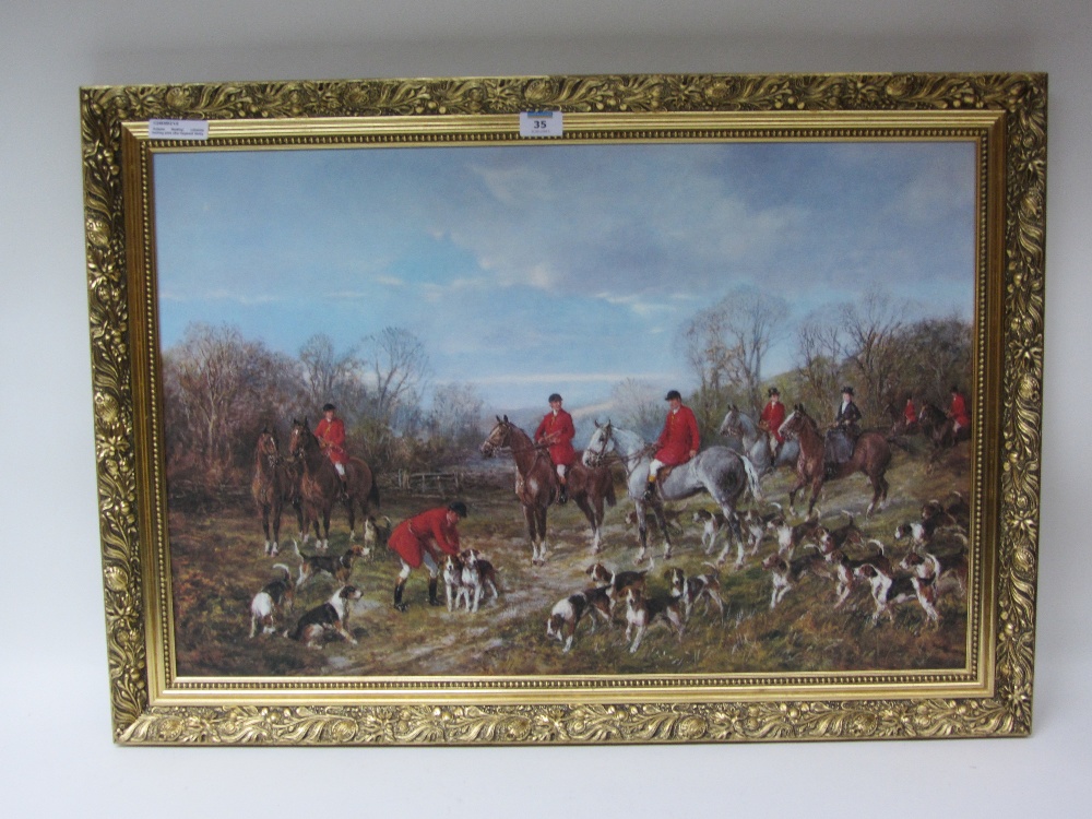 'Autumn Meeting', coloured hunting print