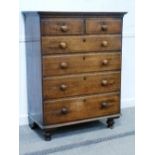 19th century oak chest fitted with two s