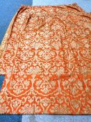 Pair red and gold pattern damask full he