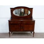 Early 20th century mahogany mirrored bac