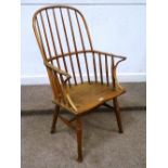 Early 19th century elm Windsor armchair,