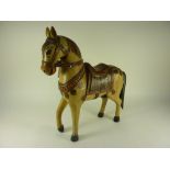 Indian painted wooden horse H41.5cm