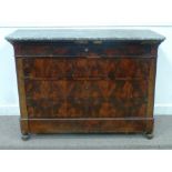 19th century French mahogany four drawer