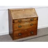 19th century mahogany three drawer burea