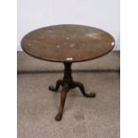 George III mahogany tripod table, circul