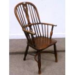 20th century Windsor high back armchair,