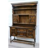Early 20th century oak dresser fitted wi
