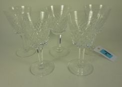 Set of five Waterford Alana pattern wine