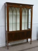 Edwardian inlaid mahogany display cabine