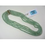 Four row jade necklace the clasp tested