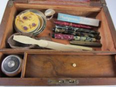 Victorian mahogany lap desk containing M