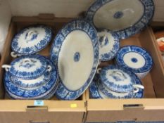 Victorian blue and white dinner service