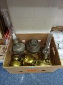 Assorted oil lamps in one box