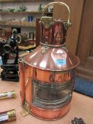 Ship's 'Bow Port' copper lamp by Alderso