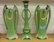Pair of Art Nouveau Eichwald vases H26cm