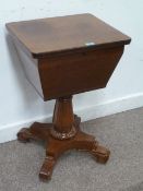 19th century and later mahogany teapoy,