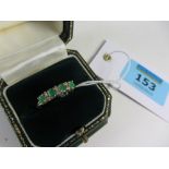 Emerald and diamond ring hallmarked 9ct