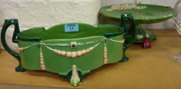 Art Nouveau Eichwald planter and a simil