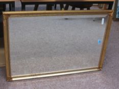 Rectangular bevelled edge mirror in gilt