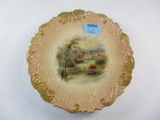Royal Worcester cabinet plate painted wi