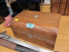 Victorian burr walnut dome top work box