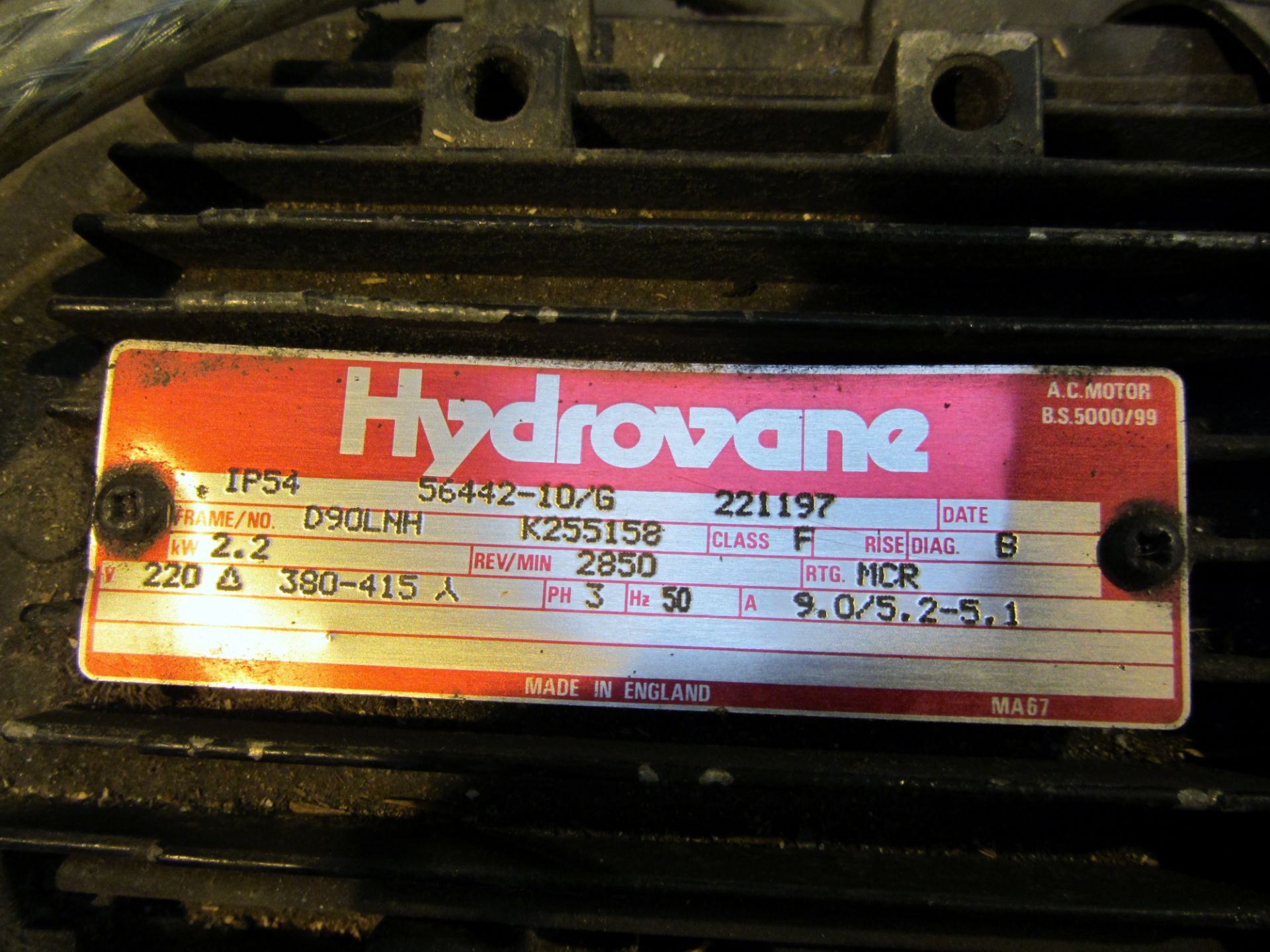 Hydrovane 502 air compressor, 3 phase - Image 2 of 4