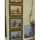 Set of six and two unframed Michael Whit