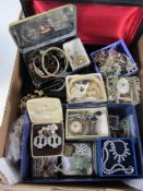 Boxes of vintage and later costume jewel