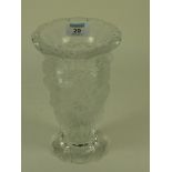 Desna frosted crystal vase with moulded