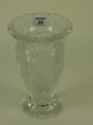 Desna frosted crystal vase with moulded