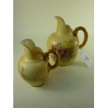 Two Royal Worcester blush ivory jugs pai