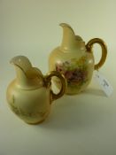 Two Royal Worcester blush ivory jugs pai