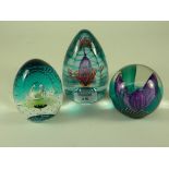 Thee Caithness paperweights including Lt