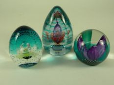 Thee Caithness paperweights including Lt