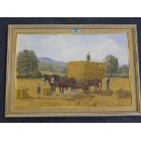 Harvest Scene, oil on board signed and d