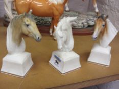 Three Royal Worcester horses heads 'Pyro