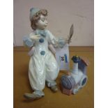 Lladro model of a clown child and a Llad