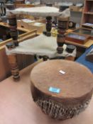 African hide drum and two triangular sto