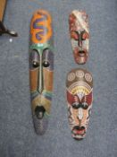 Large African elongated painted face mas